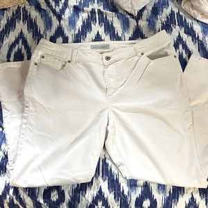 Chico’s White Platinum Denim. Slim leg